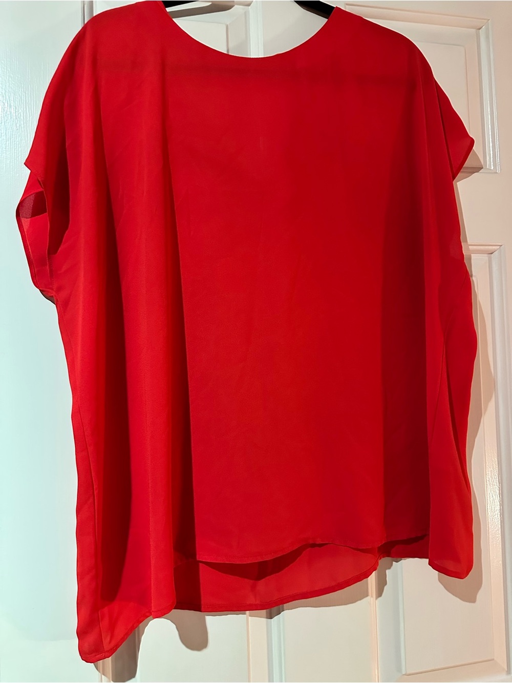 Halogen Bright Red Flutter Sleeve Blouse